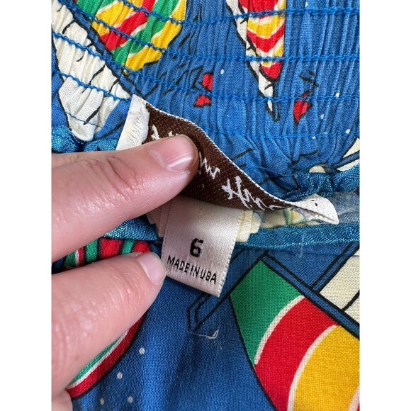 Vintage Austin Hill Skirt Sz 6 Sailboat Print Elastic Waist 80s Nautical - Picture 5 of 5